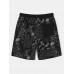 Mens Floral Print Patchwork Loose Mid Length Drawstring Cargo Shorts