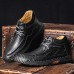 Men Non Slip Soft Sole Casual Leather Hand Sewn Boots