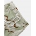 Men Print Multi Pocket Drawstring Mid Length Belted Overalls Shorts