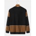 Mens Color Block Contrast Line Detail Long Sleeve Sweatshirts