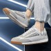 Men Brief Non Slip Patchwork Soft Sole Lace  up Casual Sneakers