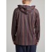 Mens Ethnic Striped Printed Half Buttons Hooded Sweatshirts