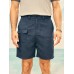 Men Solid Ribbed Belted Multi Pocket Stick Casual Mid Length Shorts